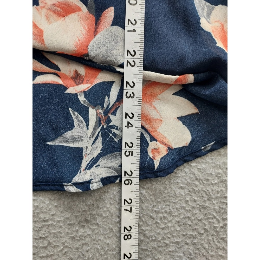 Justify Women Tunic Top M Navy Blue Floral V Neck Long Sleeve Summer Bohemian - Picture 7 of 16